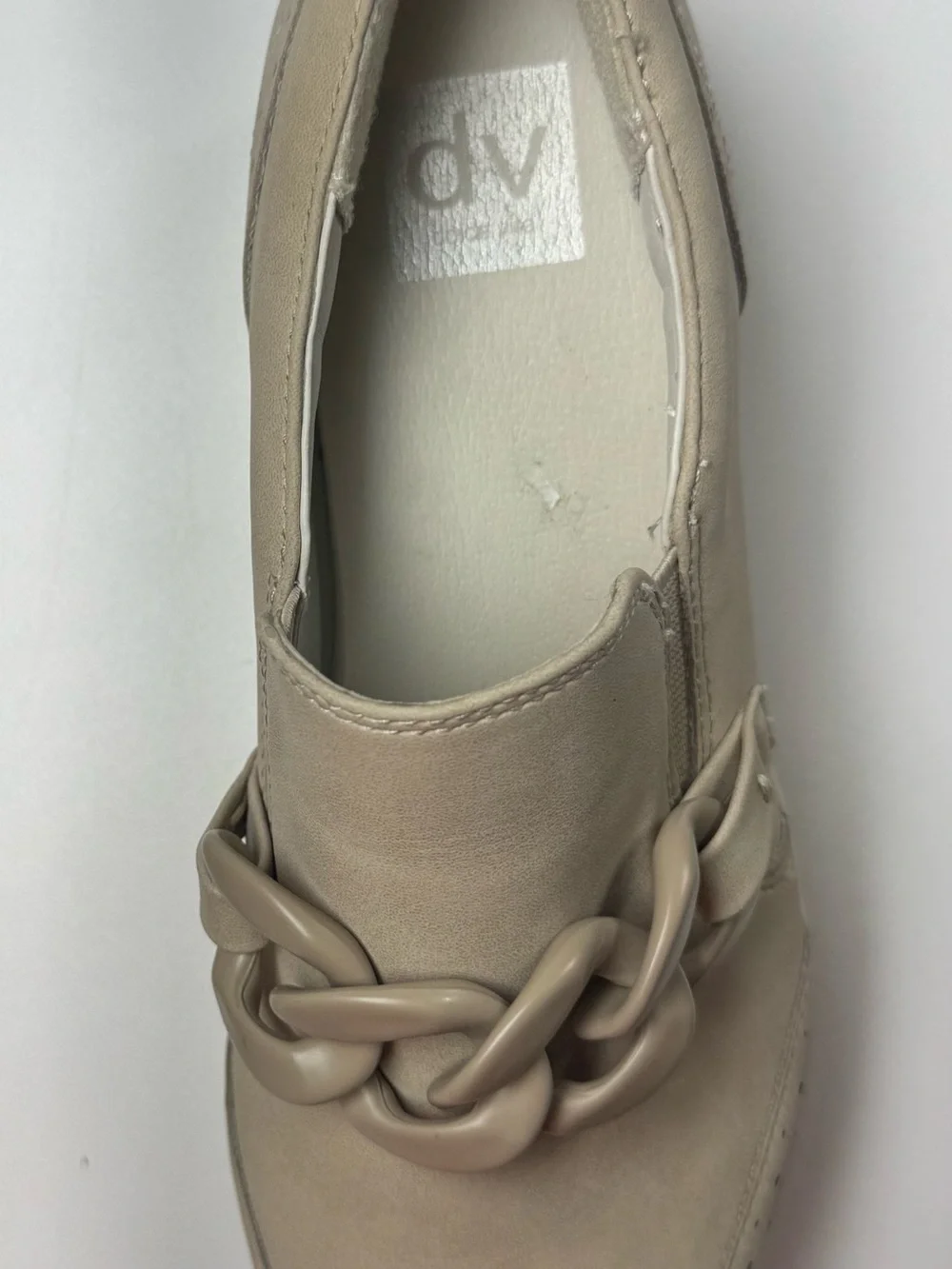 Dolce Vita Taupe Platform Chain Loafer